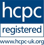 HCPC registered logo with website link www.hcpc-uk.org.